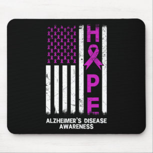 Alzheimerheimer Disease Awareness American Flag Me Mouse Mat