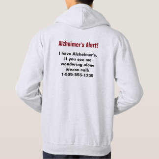 Alzheimer's Alert with Personalised Phone Number Hoodie