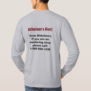 Alzheimer's Alert with Personalised Phone Number T-Shirt