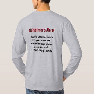 Alzheimer's Alert with Personalised Phone Number T-Shirt