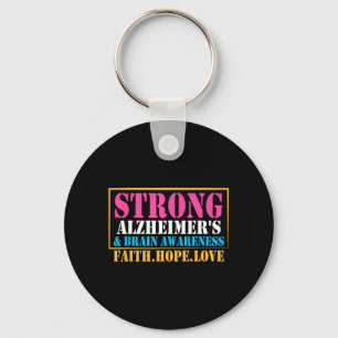 Alzheimers and Brain Awareness Month Faith Hope Key Ring