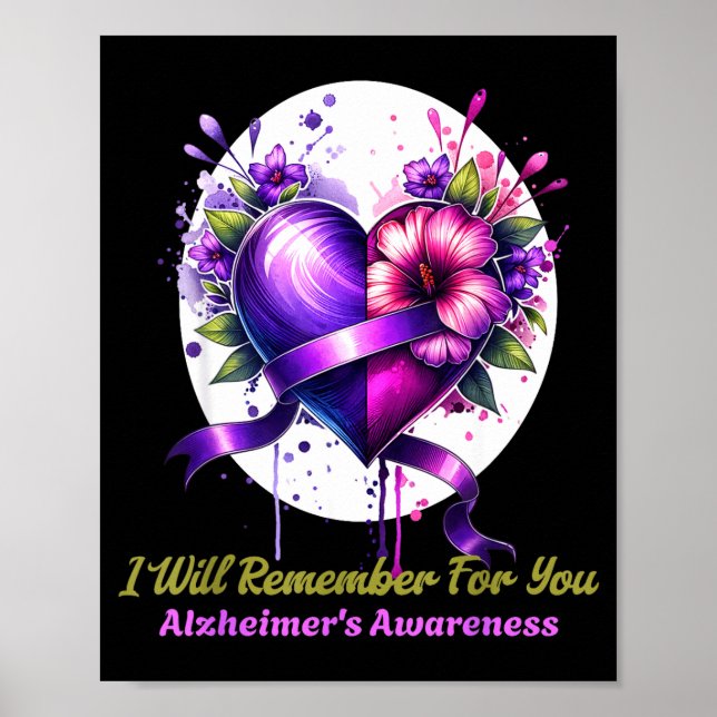 Alzheimers And Brain Awareness Remember For Poster (Front)
