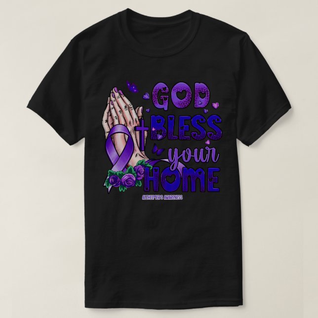 Alzheimers Awareness Awareness god bless faith hop T-Shirt (Design Front)