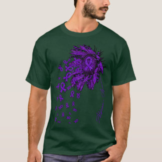 Alzheimers Awareness Awareness Sunflower ribbon fl T-Shirt