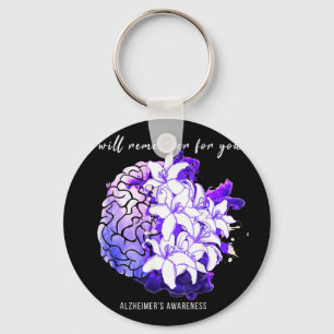 Alzheimers Awareness Brain I Will Remember For You Key Ring