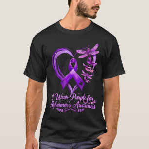 Alzheimers awareness butterfly purple ribbon women T-Shirt