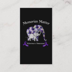 Alzheimers Awareness Cute Elephant Family Support Business Card