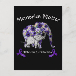 Alzheimers Awareness Cute Elephant Family Support Postcard