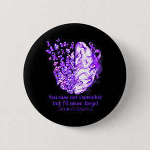 Alzheimers awareness Dementia gift Purple 6 Cm Round Badge