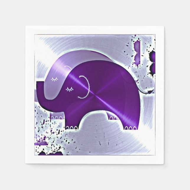Alzheimer's Awareness Elephants Napkin (Front)