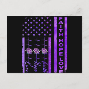 Alzheimers Awareness Faith Hope Love Purple Holiday Postcard