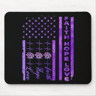 Alzheimers Awareness Faith Hope Love Purple Mouse Mat