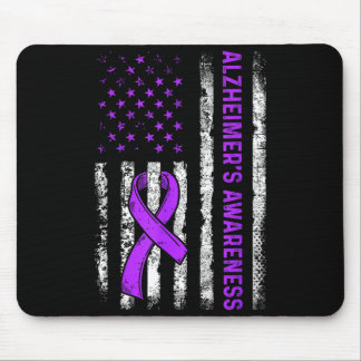 Alzheimer's awareness fight american usa flag mouse mat
