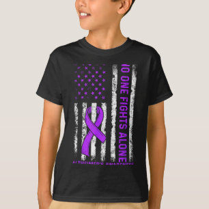 Alzheimer's awareness fight american usa flag T-Shirt