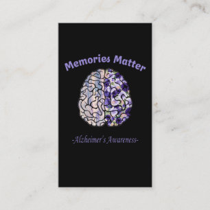 Alzheimers Awareness Flower colourful brain Business Card