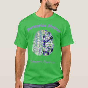 Alzheimers Awareness Flower Colourful Brain T-Shirt