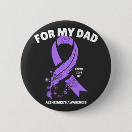 Alzheimer's Awareness - For My Dad 6 Cm Round Badge