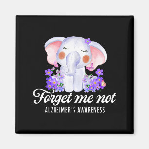 Alzheimers Awareness Forget Not Flower Purple Magnet