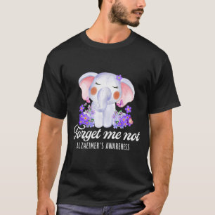 Alzheimers Awareness Forget Not Flower Purple T-Shirt