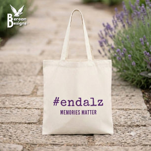 Alzheimers Awareness Hashtag End Alz  Tote Bag