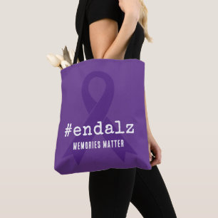 Alzheimers Awareness Hashtag End Alz Tote Bag