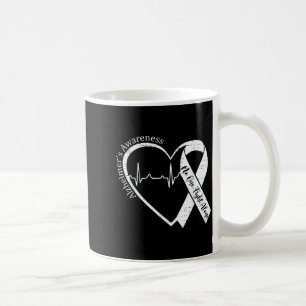 Alzheimer's awareness heart ribbon purple dementia coffee mug