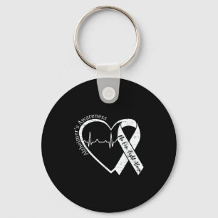 Alzheimer's awareness heart ribbon purple dementia key ring