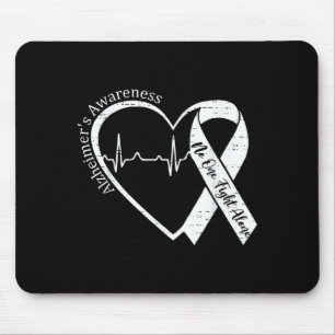 Alzheimer's awareness heart ribbon purple dementia mouse mat