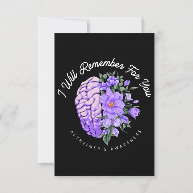 Alzheimer's Awareness I Will Remember For You Card (Front)