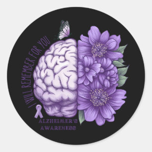 Alzheimer's Awareness I Will Remember For You Classic Round Sticker
