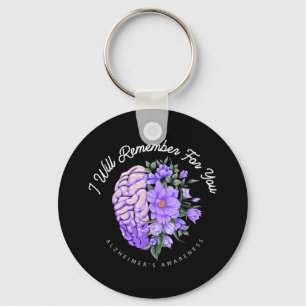 Alzheimer's Awareness I Will Remember For You Key Ring