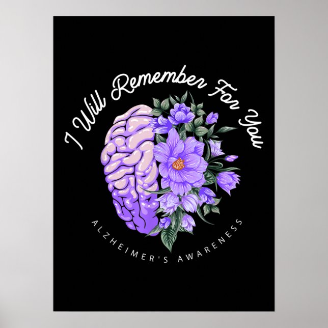Alzheimer's Awareness I Will Remember For You Poster (Front)