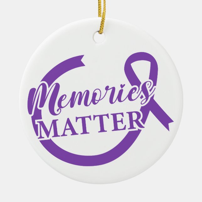 Alzheimer's Awareness Memories Matter Ceramic Tree Decoration (Front)
