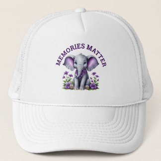 Alzheimer's Awareness Memories Matter Elephant Trucker Hat