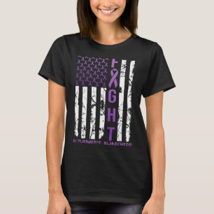 Alzheimers Awareness Month Day USA Flag Ribbon T-Shirt
