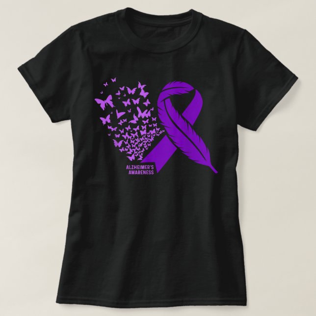 Alzheimer's Awareness Purple Alzheimers  T-Shirt (Design Front)
