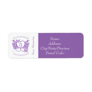 Alzheimers Awareness Purple Butterflies Labels