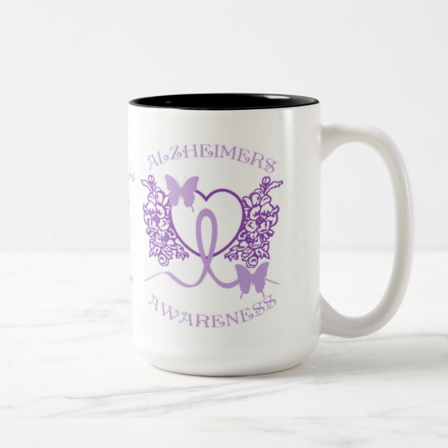 Alzheimers Awareness Purple Butterflies Mug (Right)