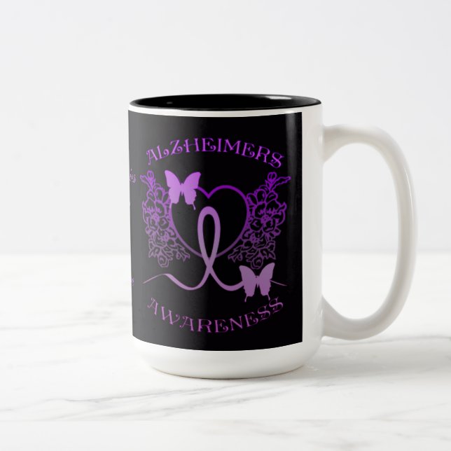 Alzheimers Awareness Purple Butterflies Mug 2 (Right)