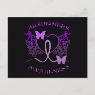 Alzheimers Awareness Purple Butterflies Postcard 2