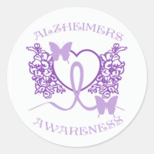 Alzheimers Awareness Purple Butterflies Stickers