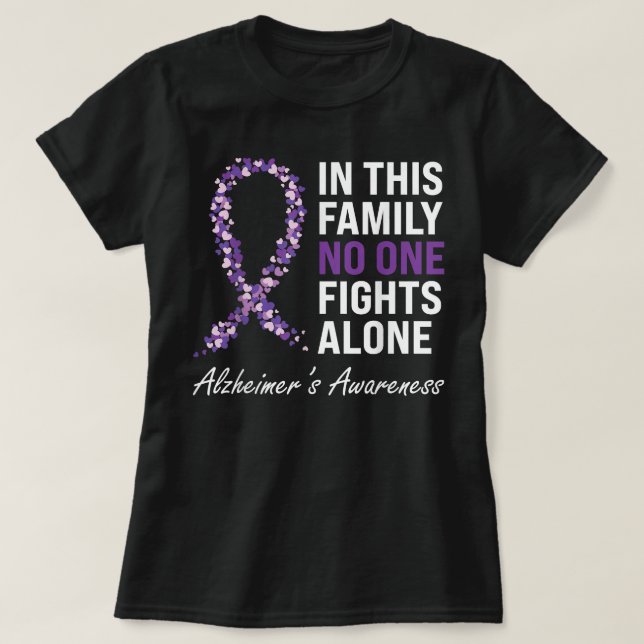 Alzheimer's Awareness Purple Ribbon Dementia Mum D T-Shirt (Design Front)