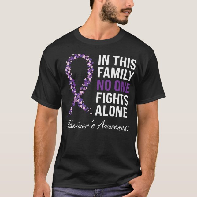 Alzheimer'S Awareness Purple Ribbon Dementia Mum D T-Shirt (Front)