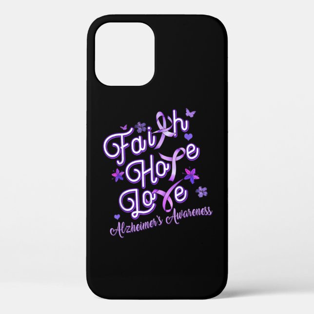 Alzheimer's Awareness Purple Ribbon Products Faith Case-Mate iPhone Case (Back)