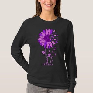 Alzheimer's Awareness Purple Ribbon Sunflower Grap T-Shirt