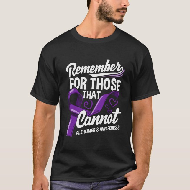 Alzheimers Awareness Purple Ribbon Supporter Alzhe T-Shirt (Front)