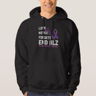 Alzheimer's Awareness Ribbon Purple Butterflies   Hoodie