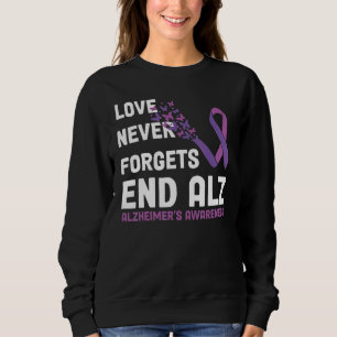 Alzheimer's Awareness Ribbon Purple Butterflies Sweatshirt