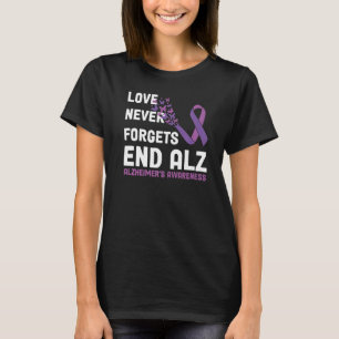 Alzheimer's Awareness Ribbon Purple Butterflies   T-Shirt