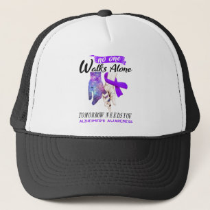 Alzheimer's Awareness Ribbon Support Gifts Trucker Hat